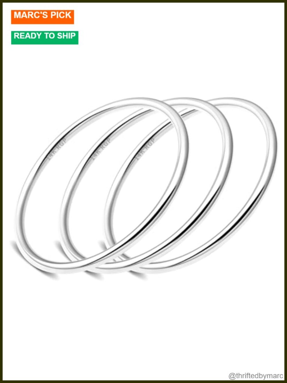 14K Gold Plated Bangle Bracelet 4mm Stackable Minimalist Women's Jewelry